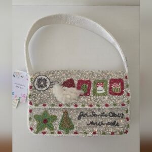 Handcrafted Beaded Christmas Purse – Santa & Holiday Design – Made in India